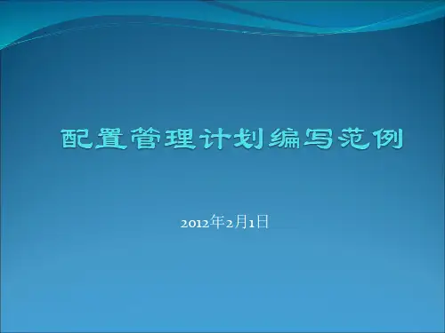 项目配置管理计划简化示例