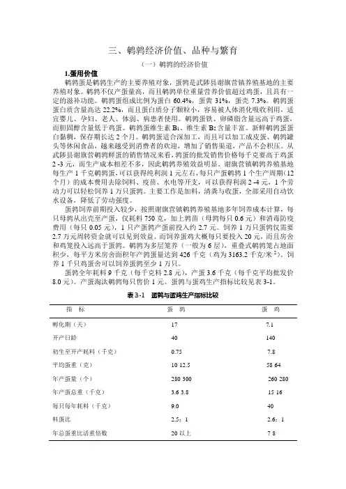 鹌鹑的经济价值
