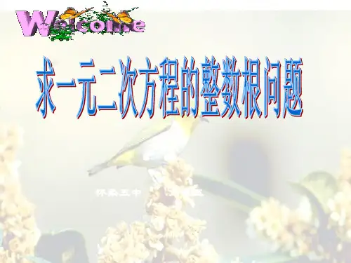 一元二次方程的整数解问题