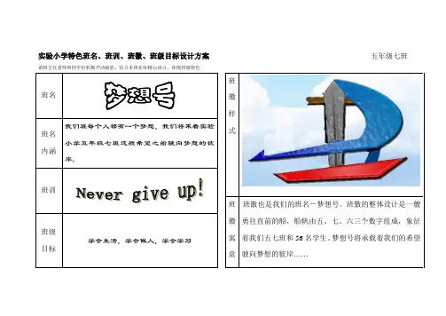 实验小学特色班名