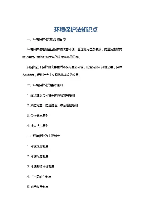 环境保护法知识点