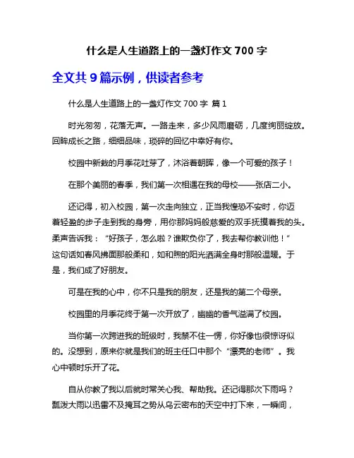 什么是人生道路上的一盏灯作文700字