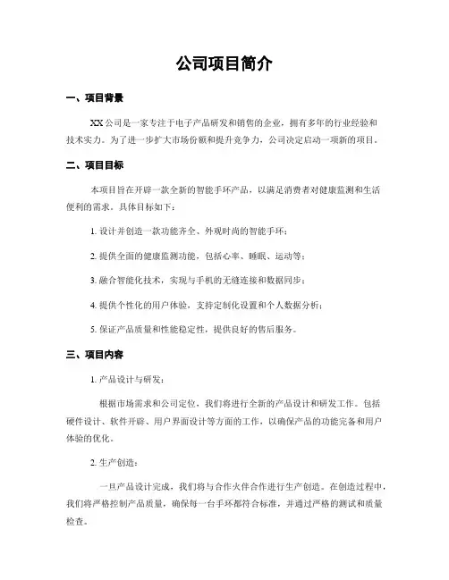 公司项目简介