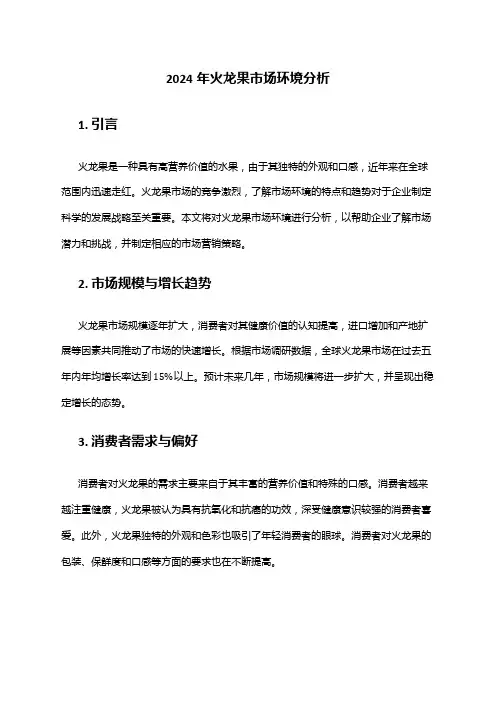 2024年火龙果市场环境分析