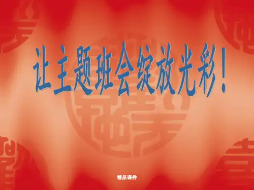 班主任培训《让主题班会绽放光彩
