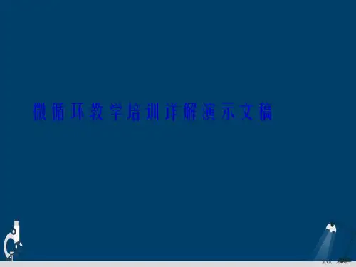 微循环教学培训详解演示文稿