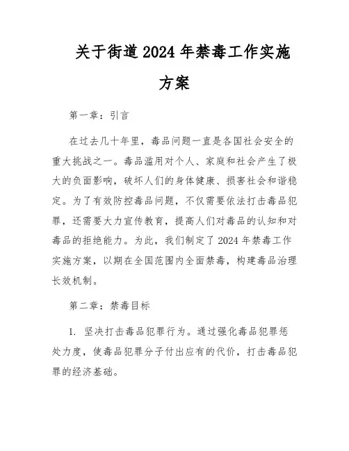 关于街道2024年禁毒工作实施方案