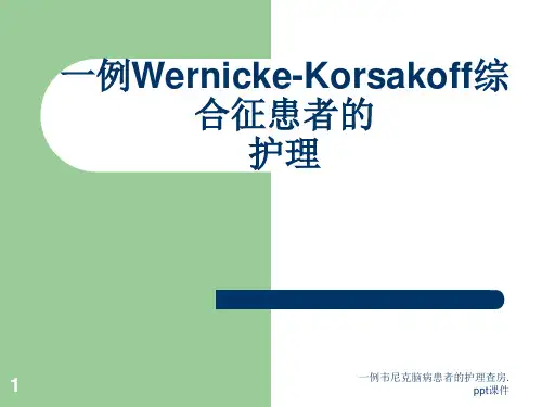 一例韦尼克脑病患者的护理查房 ppt课件