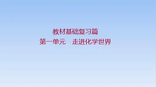 备战云南中考化学一轮复习走进化学世界PPT精品课件