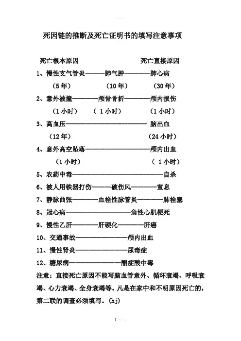 常见疾病的死因链推断