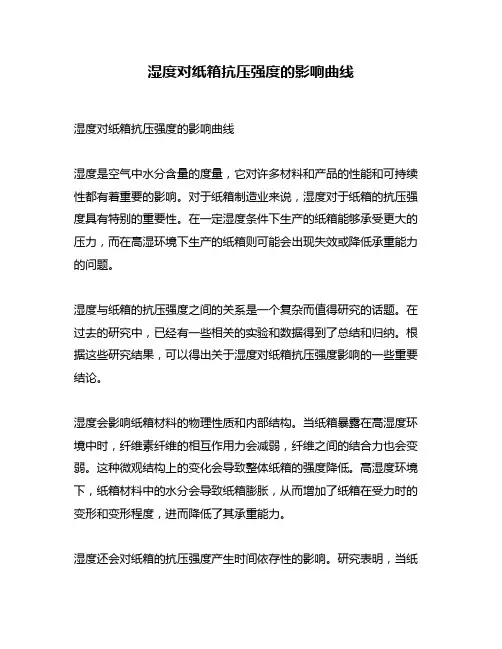 湿度对纸箱抗压强度的影响曲线