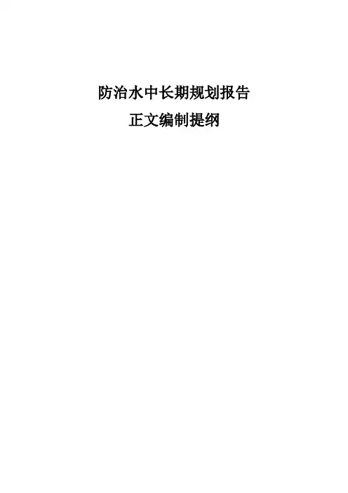 防治水中长期规划报告正文编制提纲