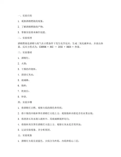 到酒精燃烧实验报告