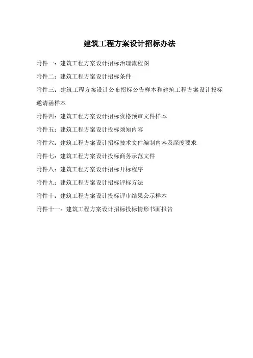 建筑工程方案设计招标办法