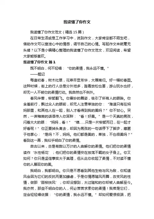 我读懂了你作文