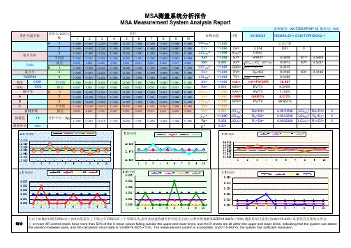测量系统分析报告 MSA