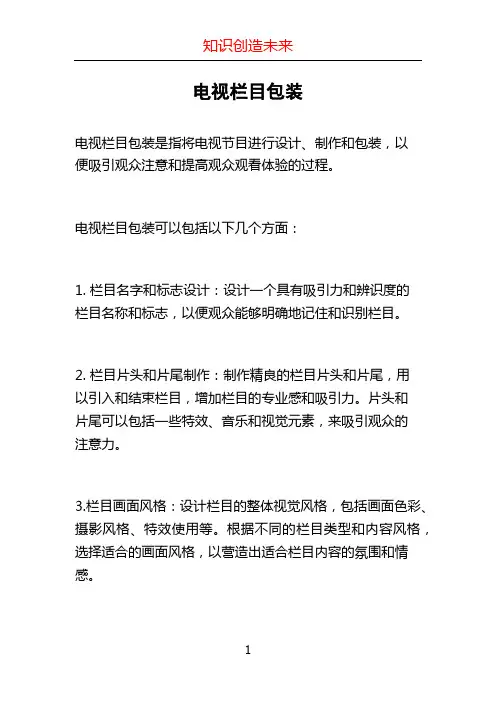 电视栏目包装
