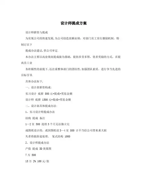 设计师提成方案