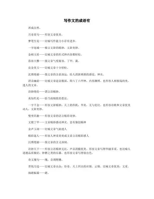 写作文的成语有