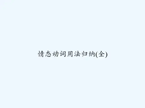 情态动词用法归纳(全) PPT