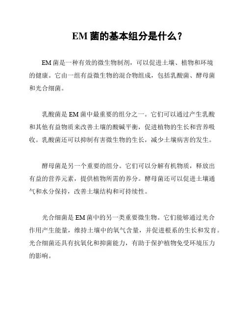 EM菌的基本组分是什么？