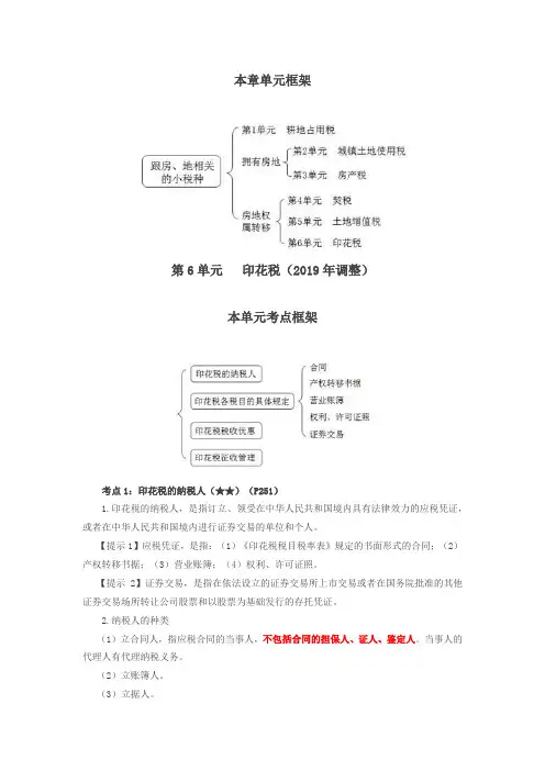 2019会计考试经济法基础-第47讲_印花税纳税人、合同、产权转移书据、营业账簿、权利、许可证照、