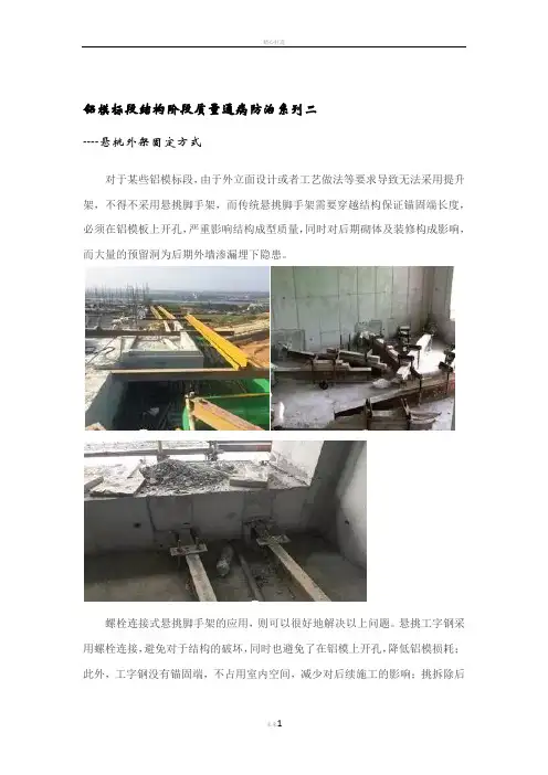 铝模标段结构阶段质量通病防治系列二