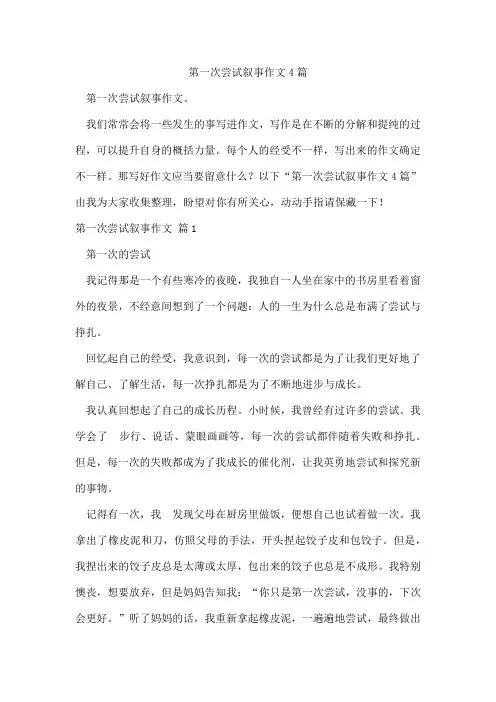 第一次尝试叙事作文4篇