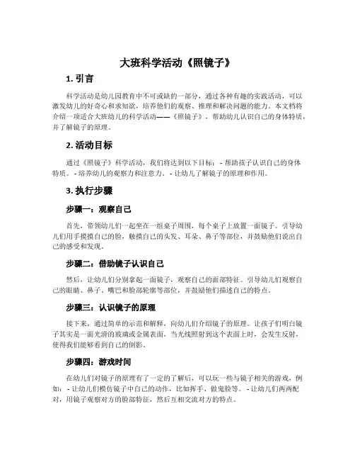 大班科学活动《照镜子》