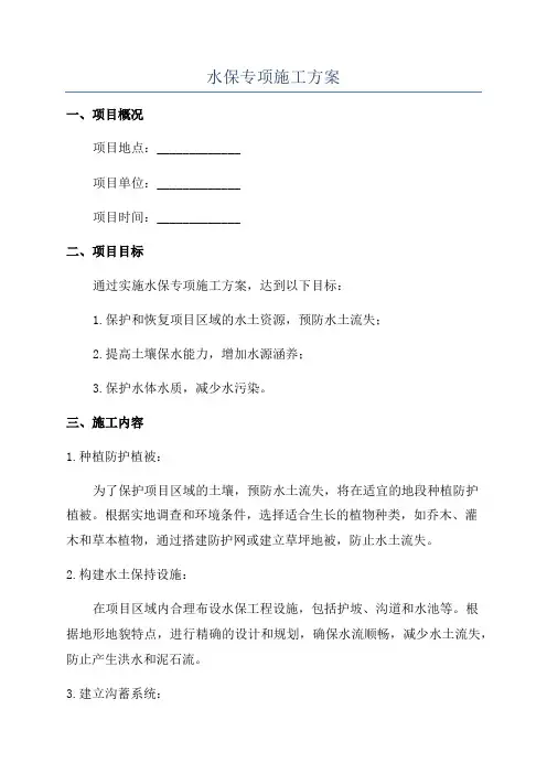 水保专项施工方案
