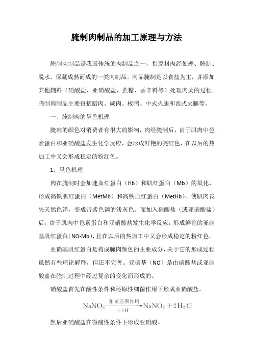 腌制肉制品的加工原理与方法