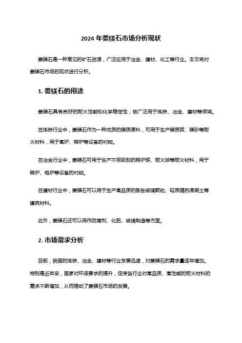2024年菱镁石市场分析现状
