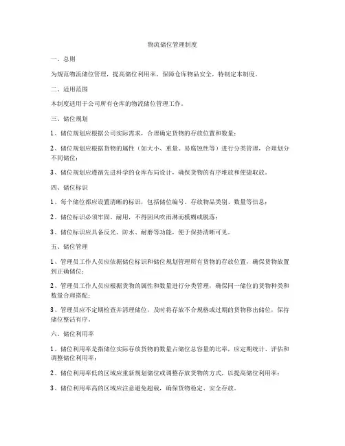 物流储位管理制度