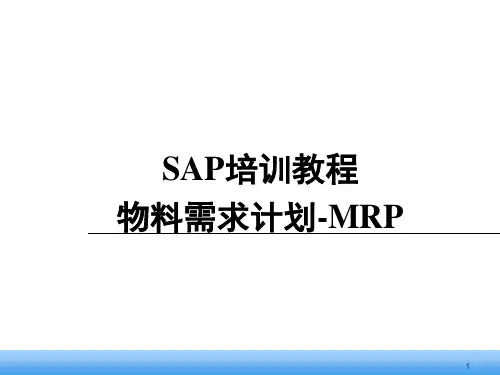SAP MM标准培训课程(MRP理论知识)