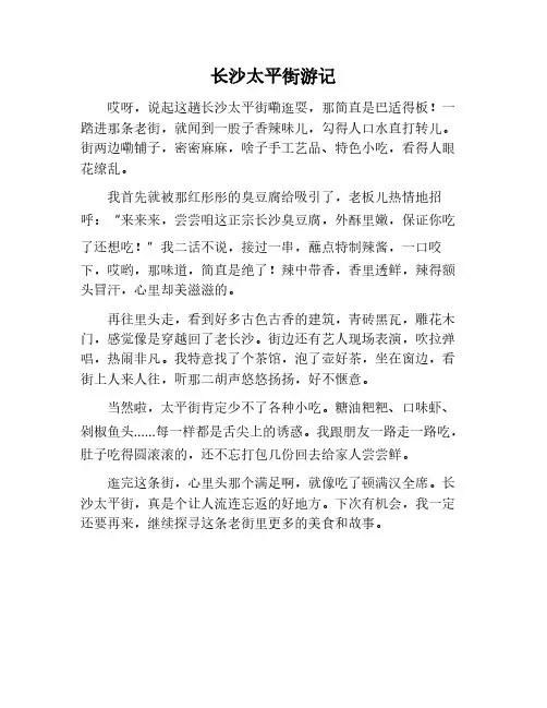 长沙太平街作文500字