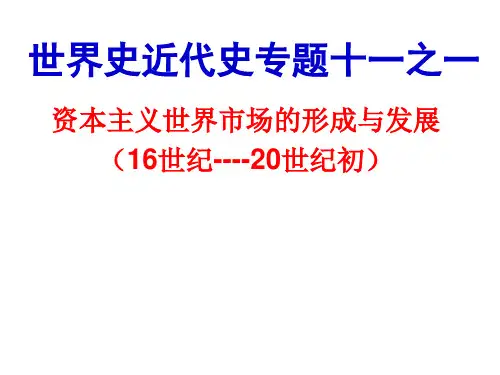 专题十一  西方世界的经济现代化历程