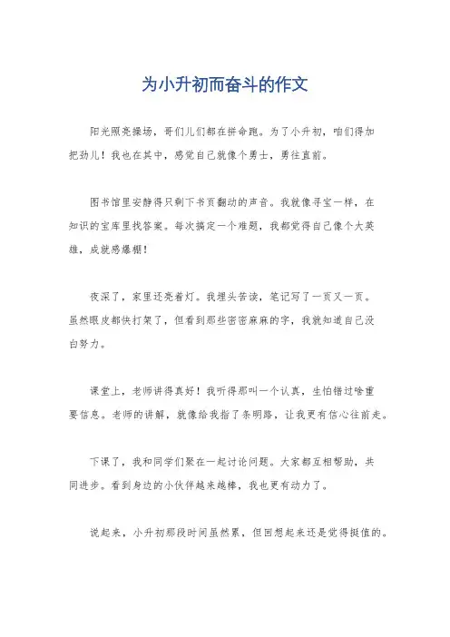 为小升初而奋斗的作文