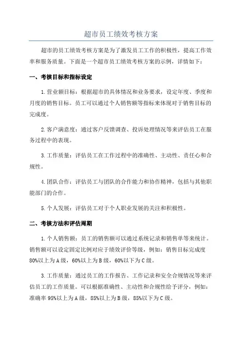 超市员工绩效考核方案