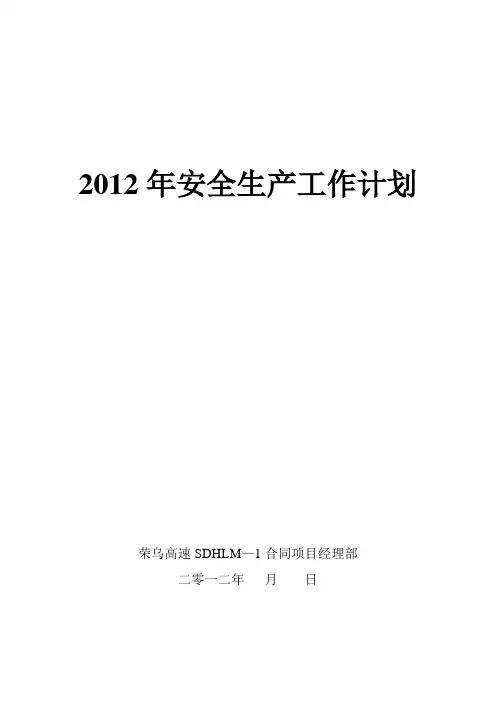 2012年安全生产工作计划