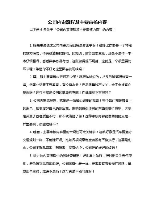 公司内审流程及主要审核内容