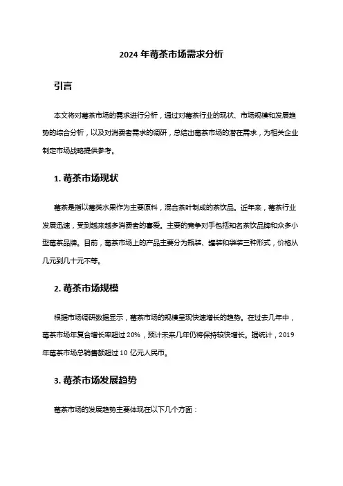2024年莓茶市场需求分析