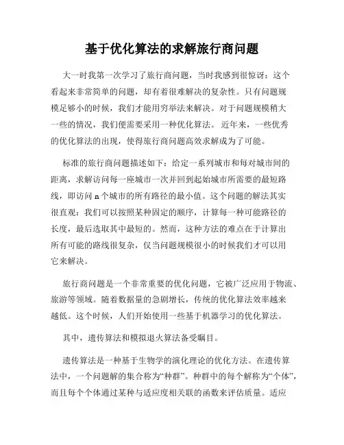 基于优化算法的求解旅行商问题
