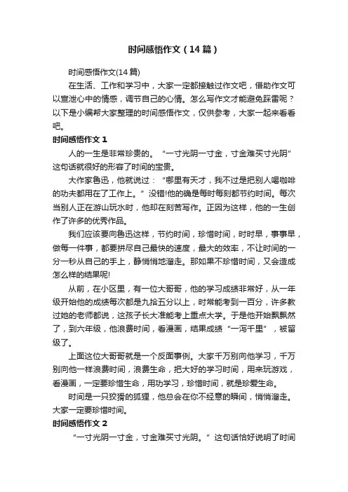 时间感悟作文（14篇）