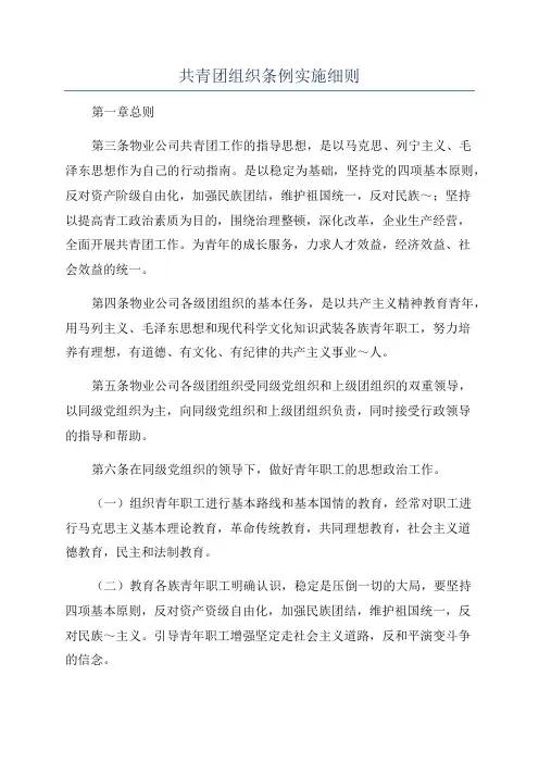 共青团组织条例实施细则