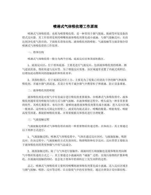 喷淋式气体吸收塔工作原理