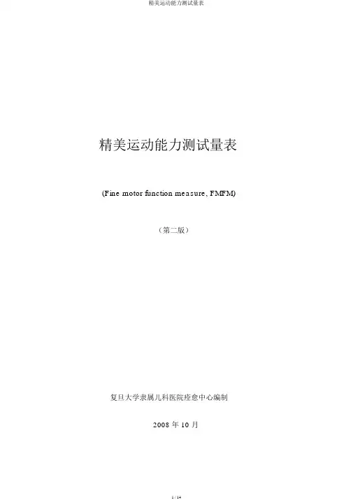 精细运动能力测试量表