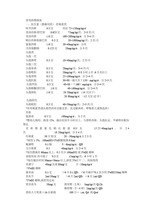 常用药物指南