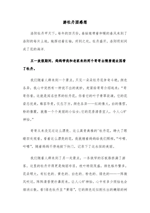 游牡丹园感想(六篇)