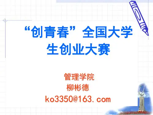 “创青春”全国大学生课外学术科技作品讲座ppt课件