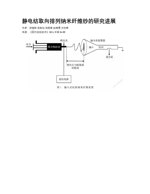 静电纺取向排列纳米纤维纱的研究进展